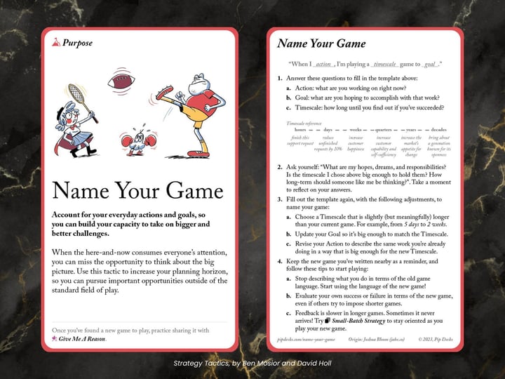 It's time to name your game.